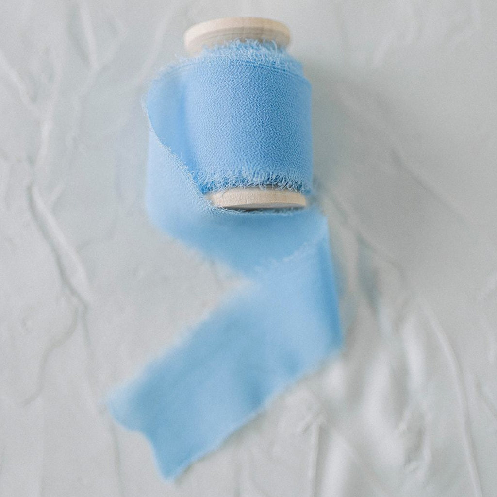 Cornflower Blue Silk Chiffon Styling Ribbon