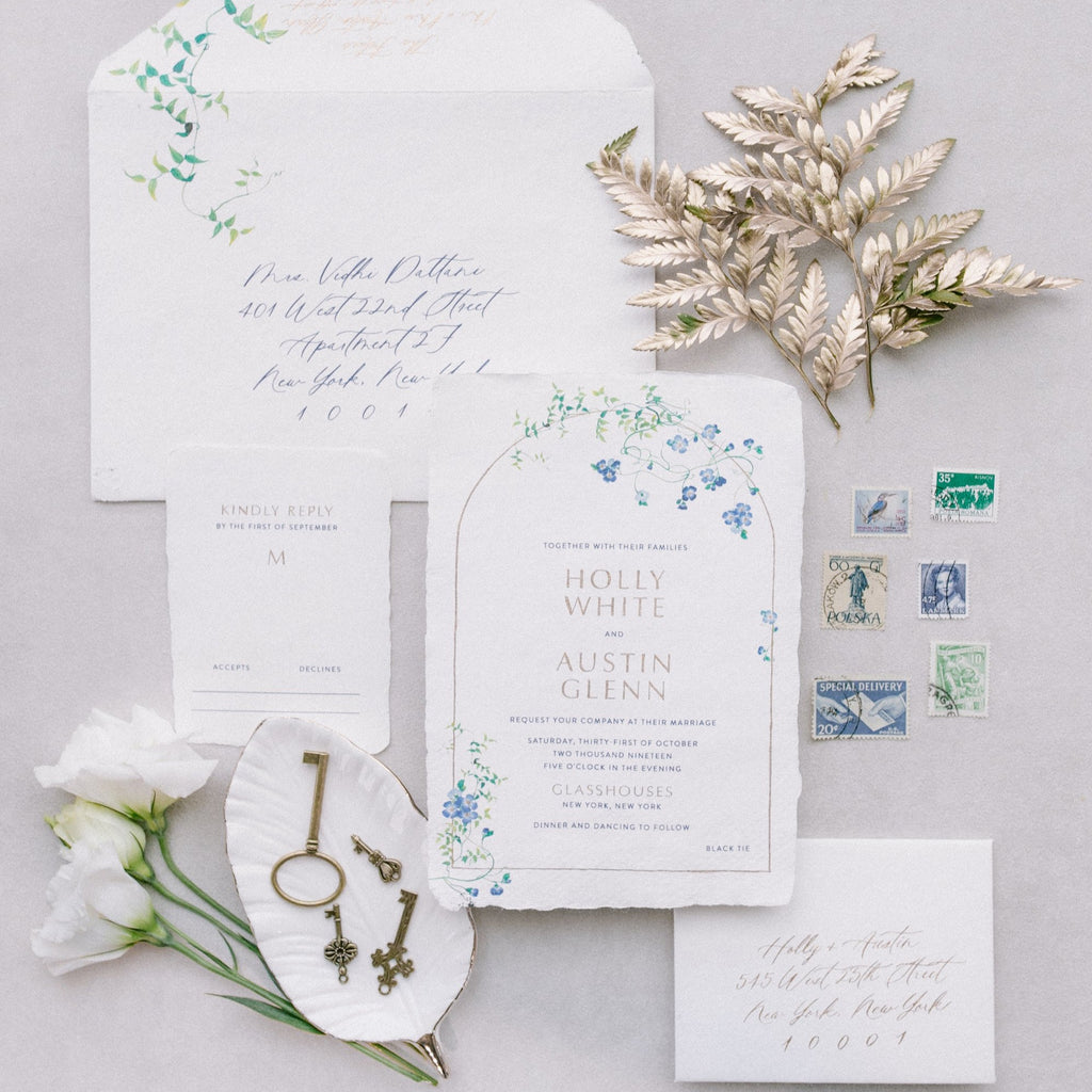 Vintage Bronze Keys and Wedding Invitations