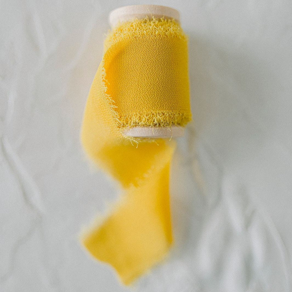 Yellow Silk Chiffon Styling Ribbon