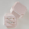 Peachy Cream Two Slot Square Octagon Velvet Ring Box