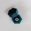 Dark Blue Hexagon Velvet Ring Box