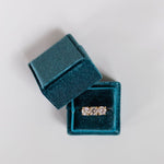 Dark Blue Square Velvet Ring Box