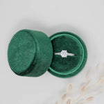Emerald Green Round Velvet Ring Box
