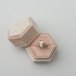 Peachy Cream Hexagon Velvet Ring Box