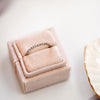 Peachy Cream Square Velvet Ring Box