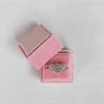 Pink Square Velvet Ring Box
