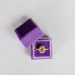 Purple Square Velvet Ring Box