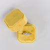 Yellow Square Octagon Velvet Ring Box